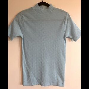 Vintage Montgomery Ward 100 Polyester Mock Neck Zipper Close Top